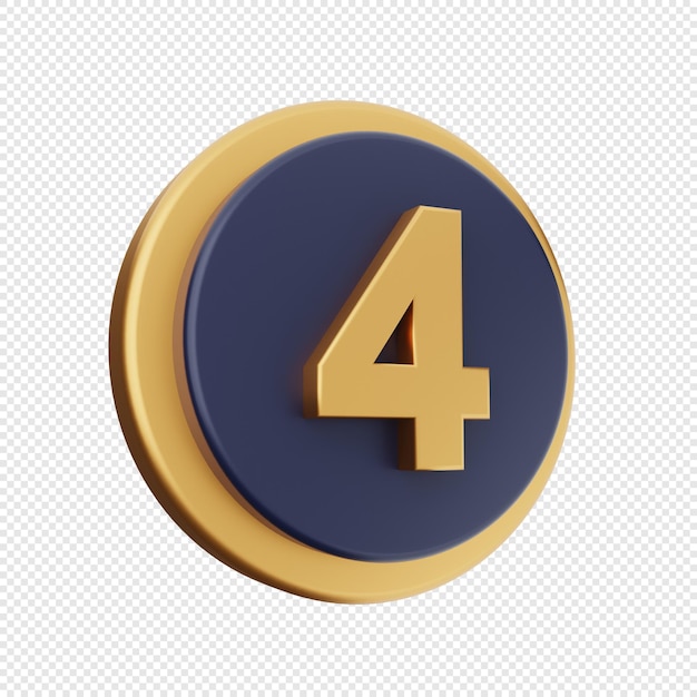 3d number icon illustration render