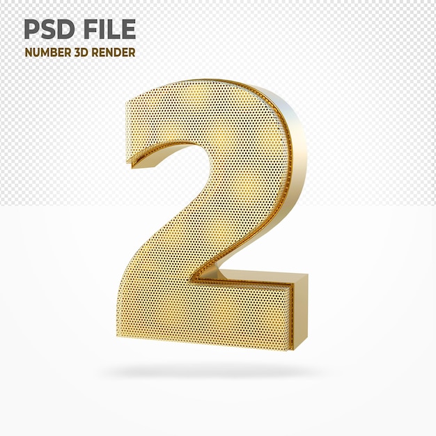 PSD 3d number luxury style