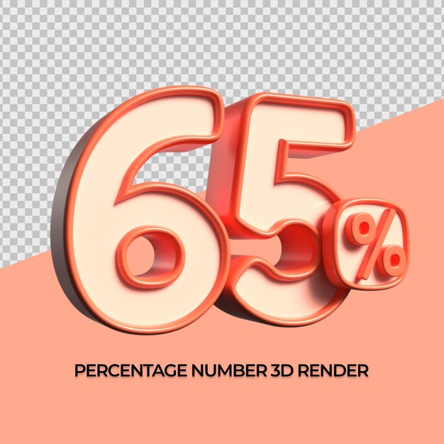 PSD 3d number orange for sale discount 65 percentage number progres