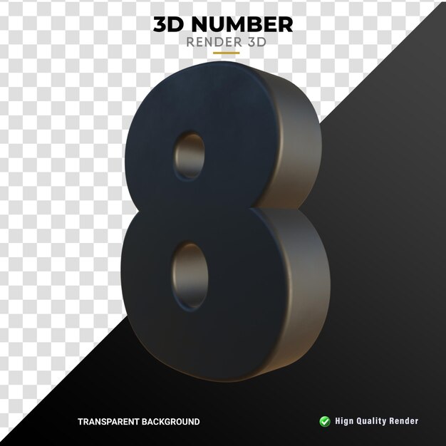 PSD a 3d number rendering for a 3d rendering.