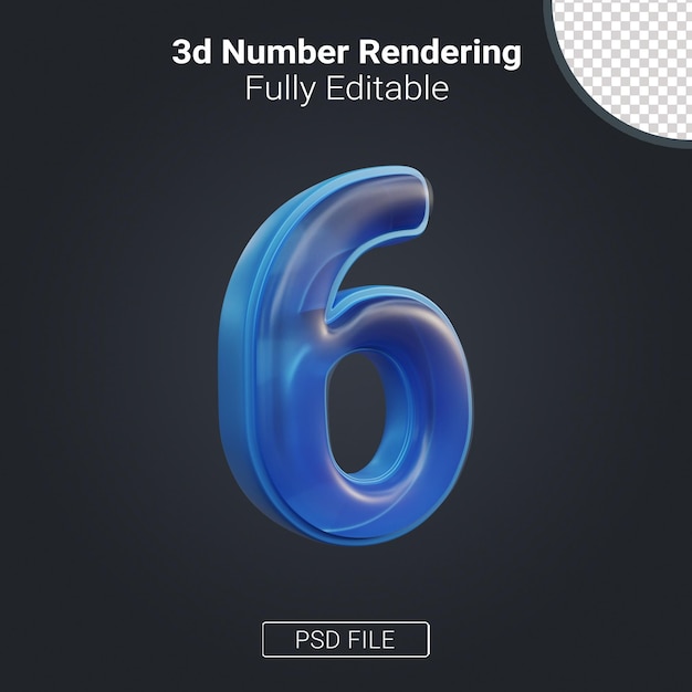 3d number rendering fully editable