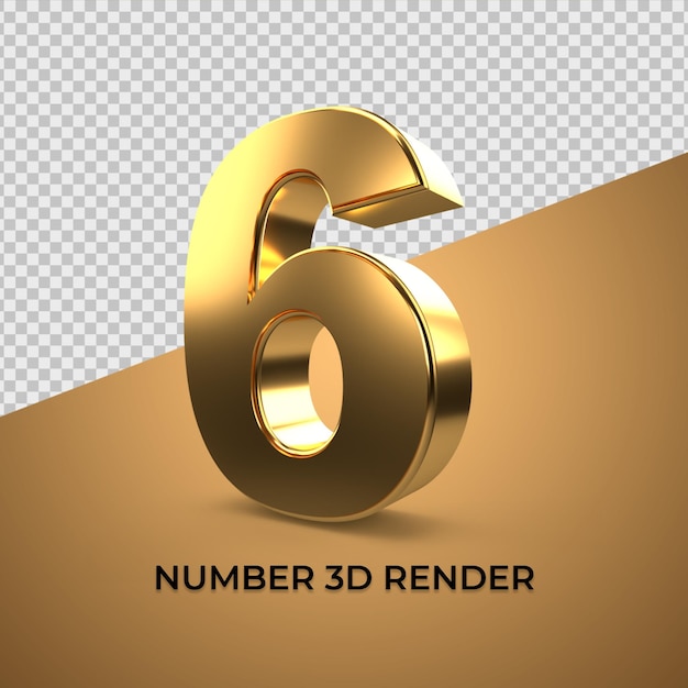 Numeri 3d 6 stile oro