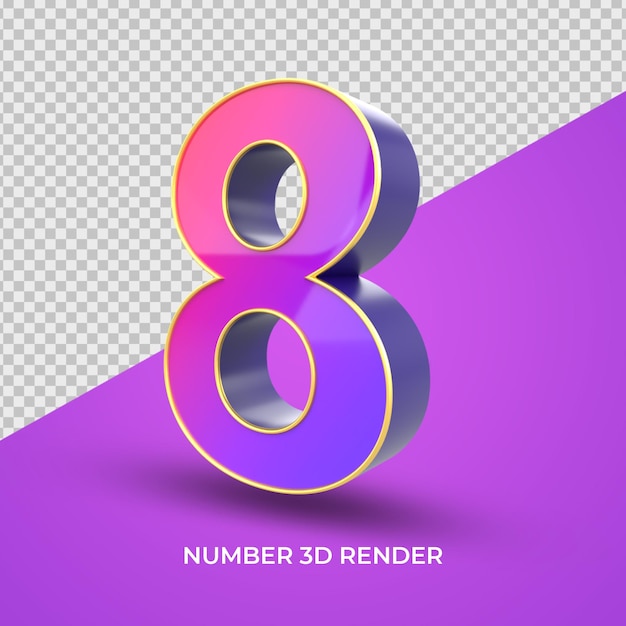 販売のための3D番号テキストグラデーションスタイルピンクパープル