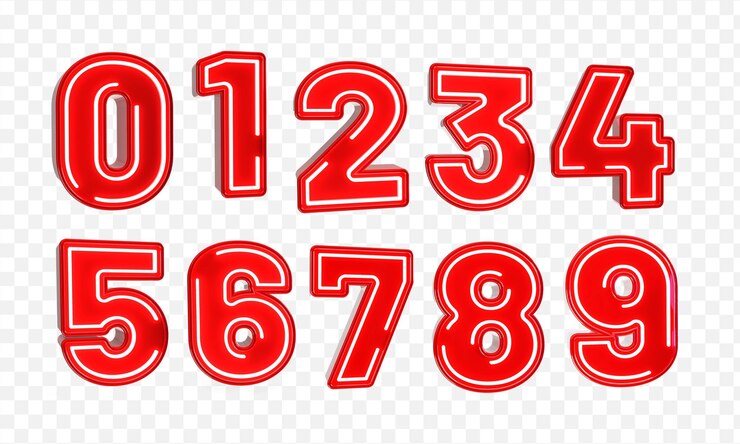 PSD 3d numbers set