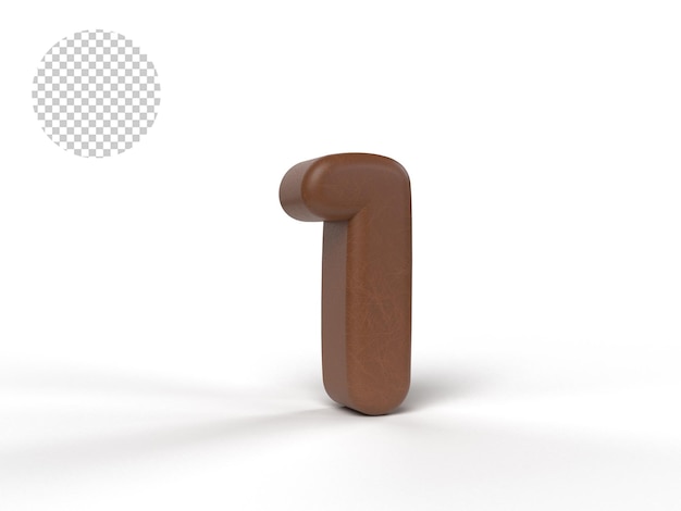 3d numbers with brown skin texture