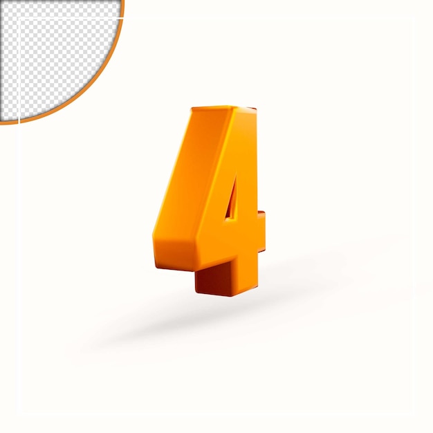 PSD rendering 3d dell'icona dell'alfabeto numerico