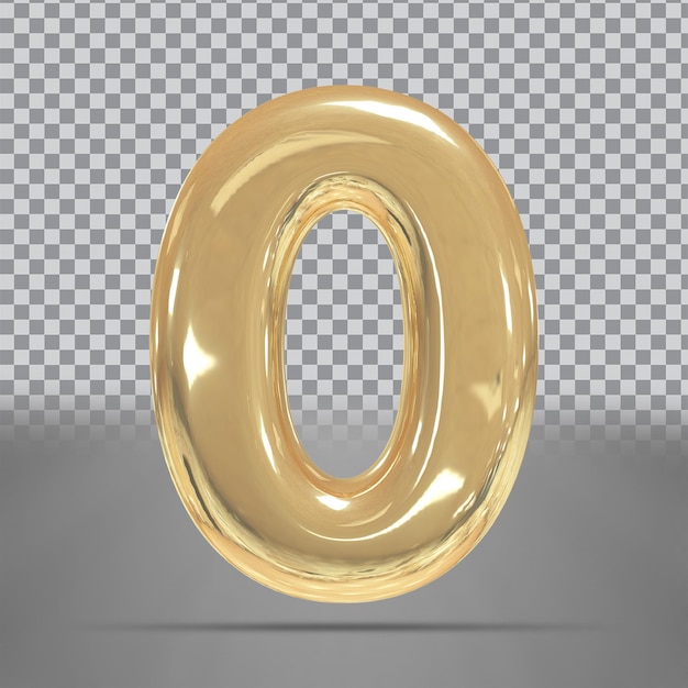 3d nummer 0 render golden