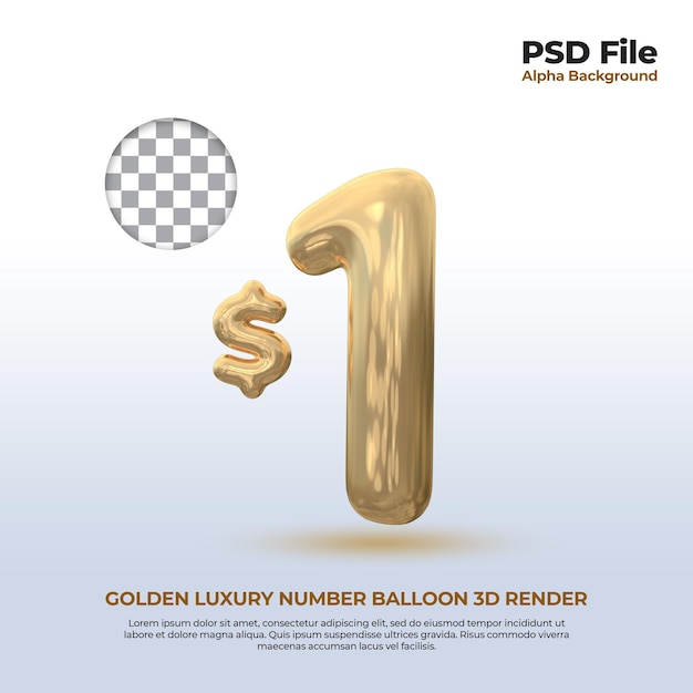 3d nummer 1 dollar ballon gouden luxe