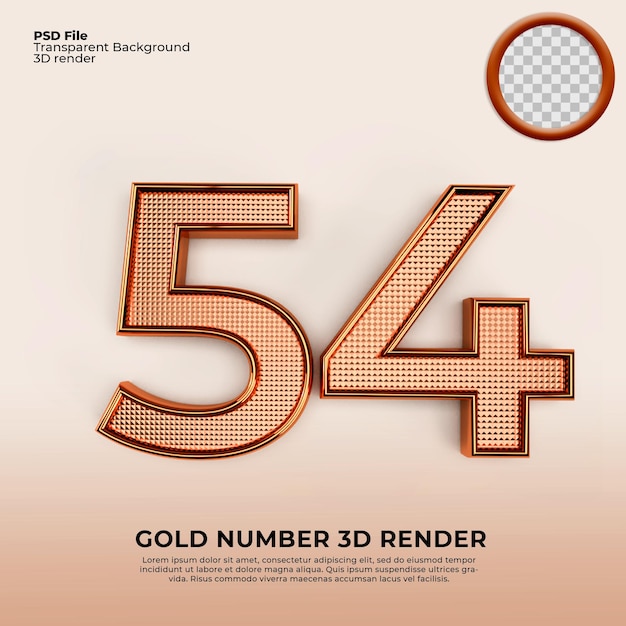 3d-nummers 54 gouden luxe