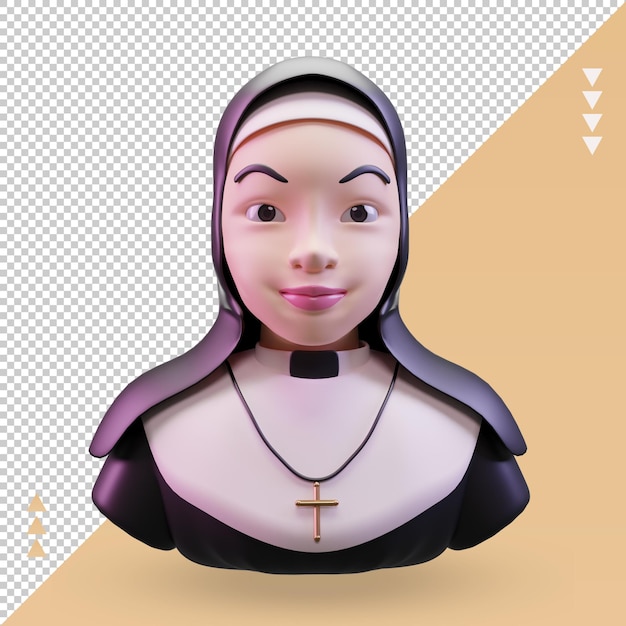 3d nun easter icon rendering front view