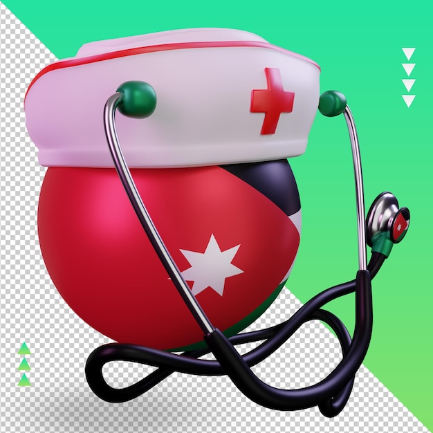 3d nurse day jordan flag rendering left view