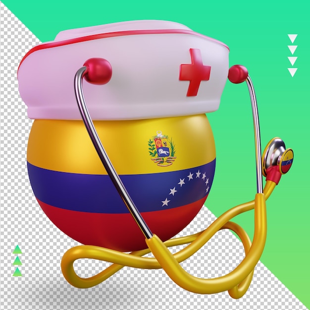 3d nurse day venezuela flag rendering left view