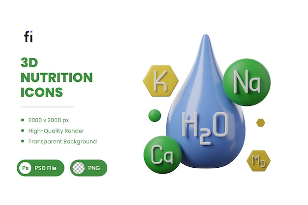 PSD 3d nutrition illustration minerals