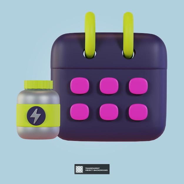 3d nutrition planner icon illustration