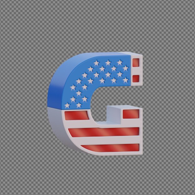 PSD 透明な背景を持つ3dオブジェクトのアルファベット