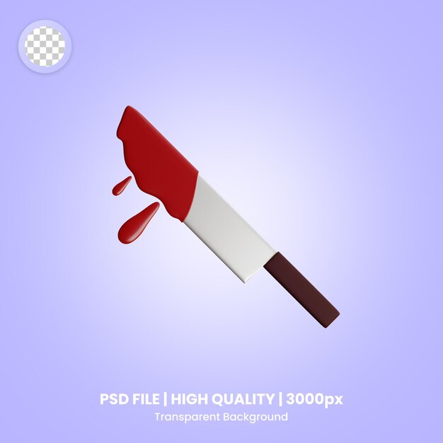 PSD 3d object bloody knife