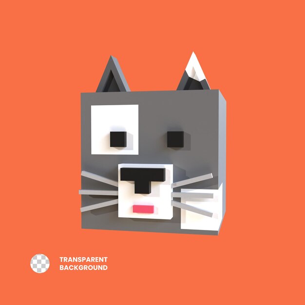 PSD 3d object cat ilustration