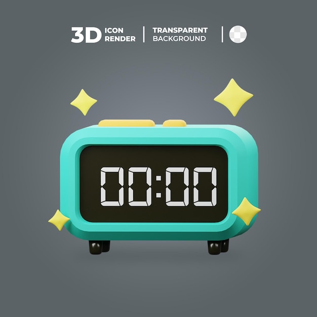 3D Object Clock midnight
