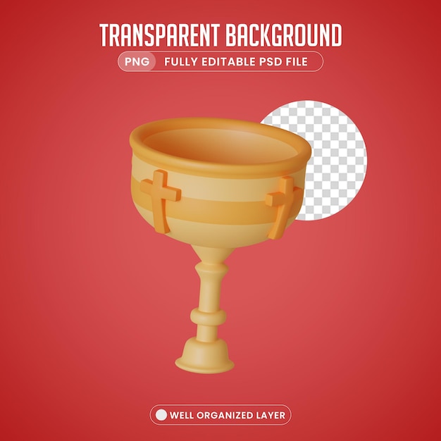 3d object easter wine glass png