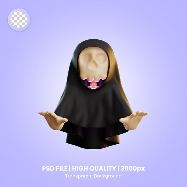 PSD 3d object ghost skull halloween