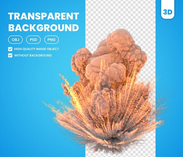 PSD 3d オブジェクト 地上の爆発