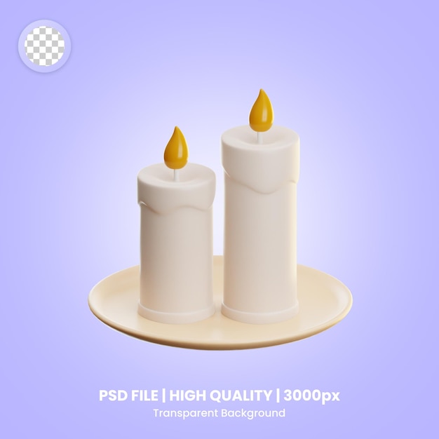 PSD 3d object halloween candles