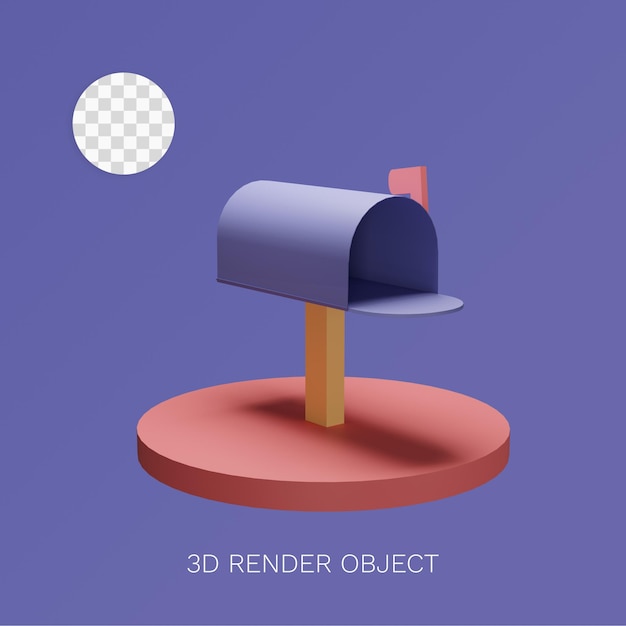 PSD 3d object icon mail box can be used for web,app,info graphic, etc