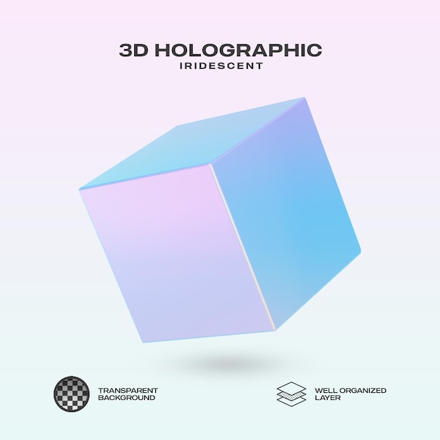 3D Object Iridescent trasparent isolated background PNG 12