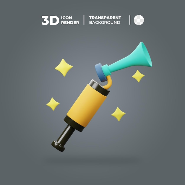 PSD 3d object party horn