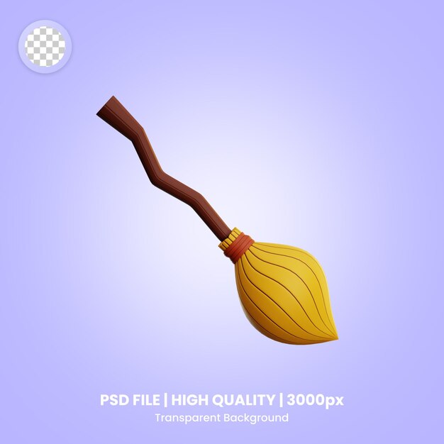 PSD 3d object witch broom