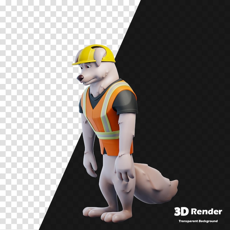 PSD 3d obraz psa i wilka
