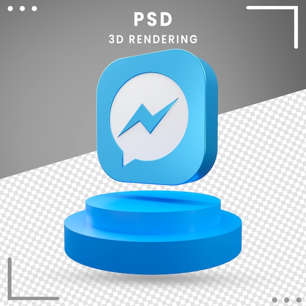 PSD 3d obrócona ikona logo messenger design