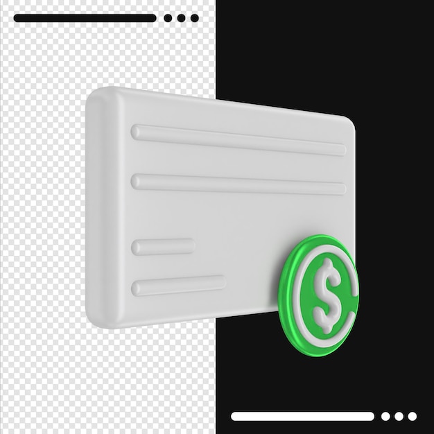 PSD 3d obrócona karta kredytowa i dolar w renderowaniu 3d