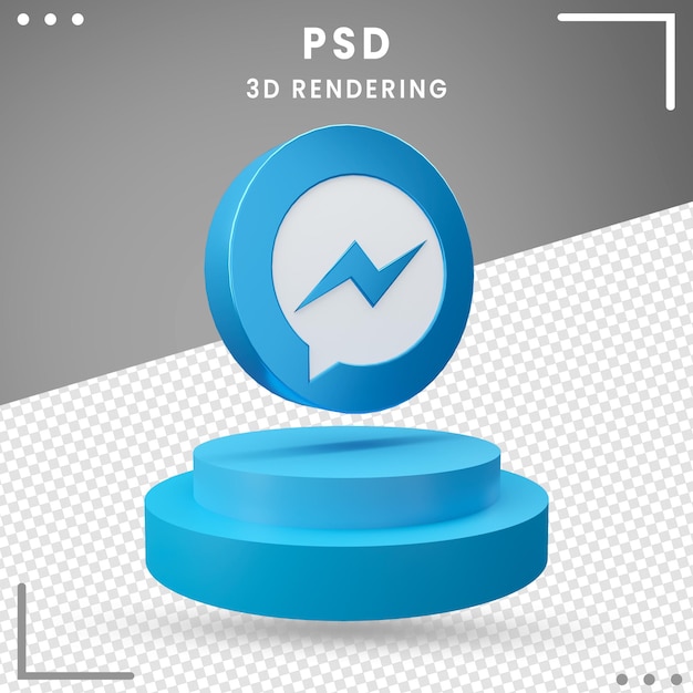 PSD 3d obrócone logo ikona messenger projekt renderingu izolowane