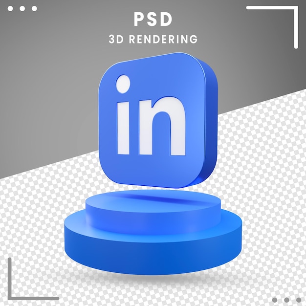 PSD 3d obrócone logo linkedln