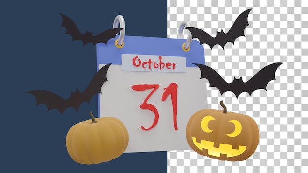 PSD 3d october month calendar