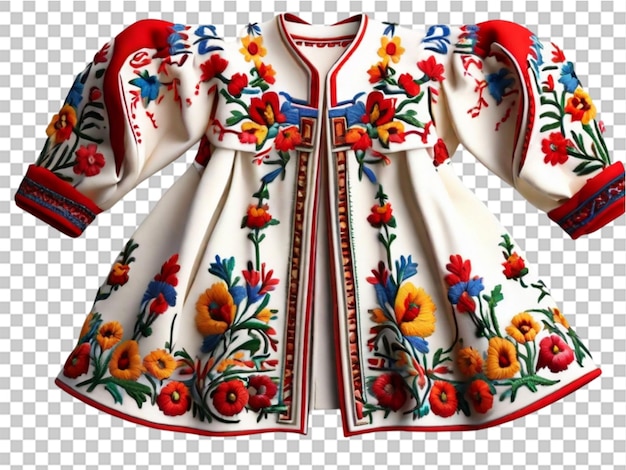 PSD 3d oekraïense geborduurde nationale traditionele kostuum op doorzichtige achtergrond