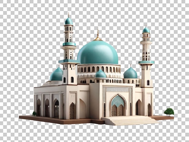 PSD イスラム・アラブ・ビルの3d 白い背景