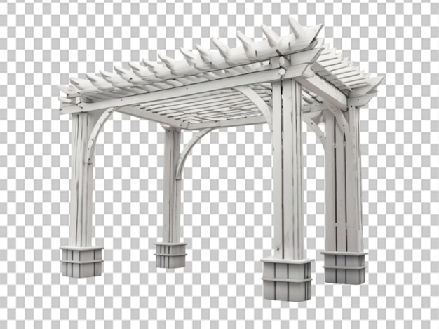 색으로 칠한 목조 페르골라의 3d 물체 배경