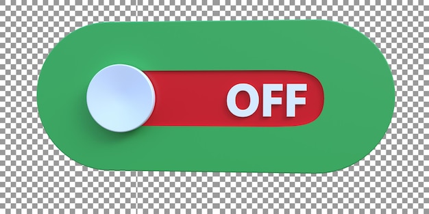 3d on off button rendering for web apps etc