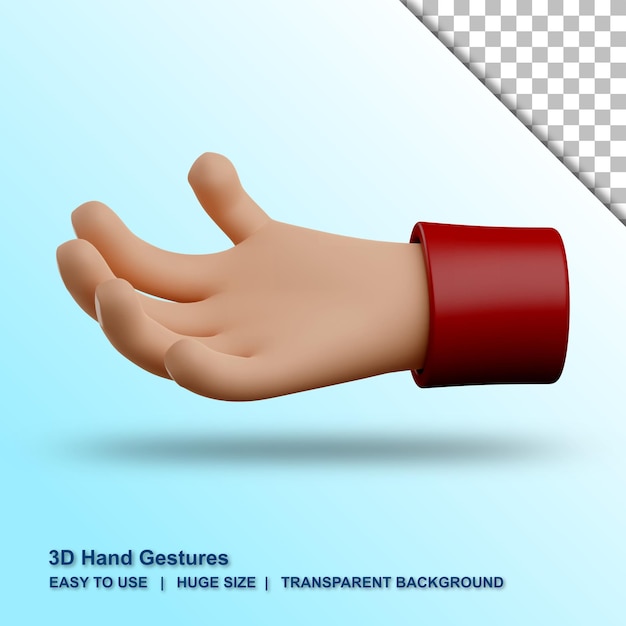 PSD 3d offer hand gesture with isolated background