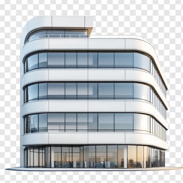 3D Office Building front view isolate on transparency background
