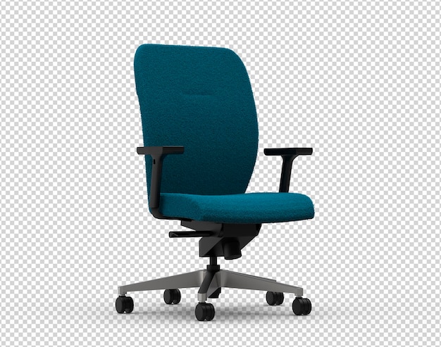 PSD 3d office chair isolated on transparent background