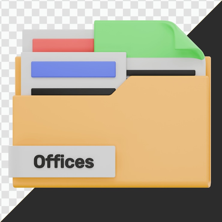 PSD 3d office files folder