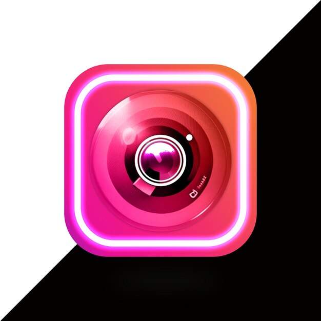 PSD 3d okrągłe logo instagrama ikona mediów społecznościowych 3d renderowanie przezroczystego tła