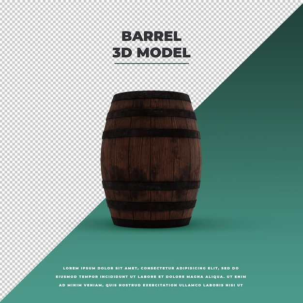 3D модель старой грязной бочки
