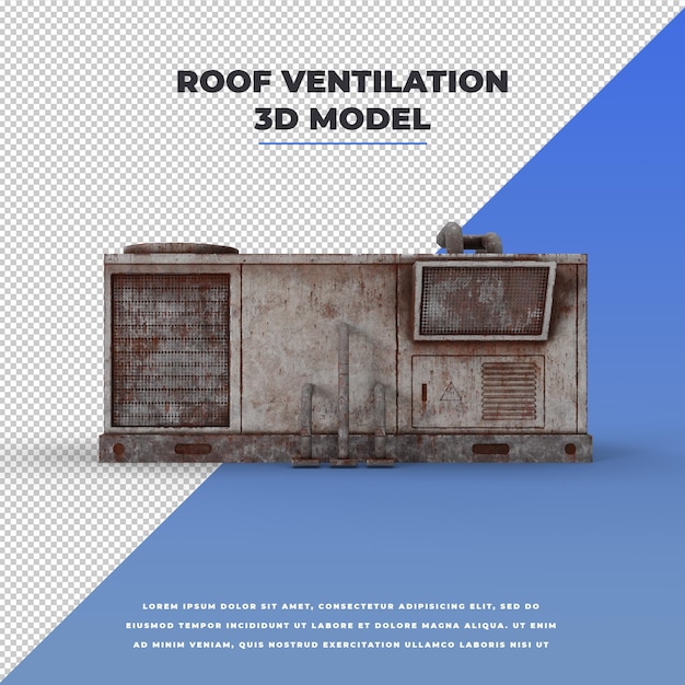 3d古い汚れた屋根の換気