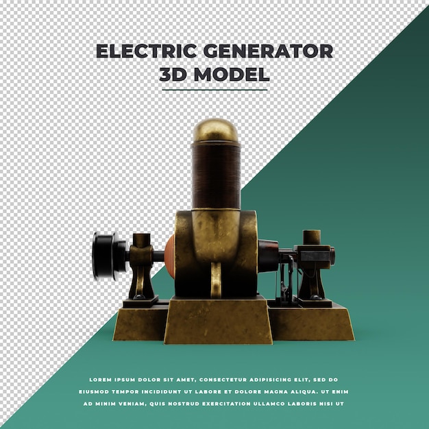 Vecchio modello di generatore elettrico 3d