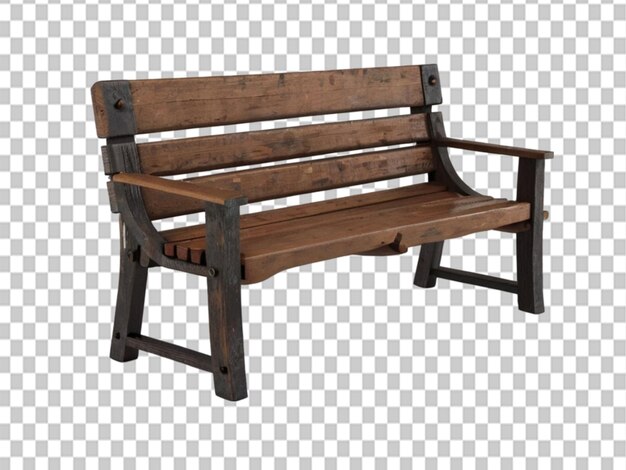 PSD 3d old wooden bench na tle obiektu