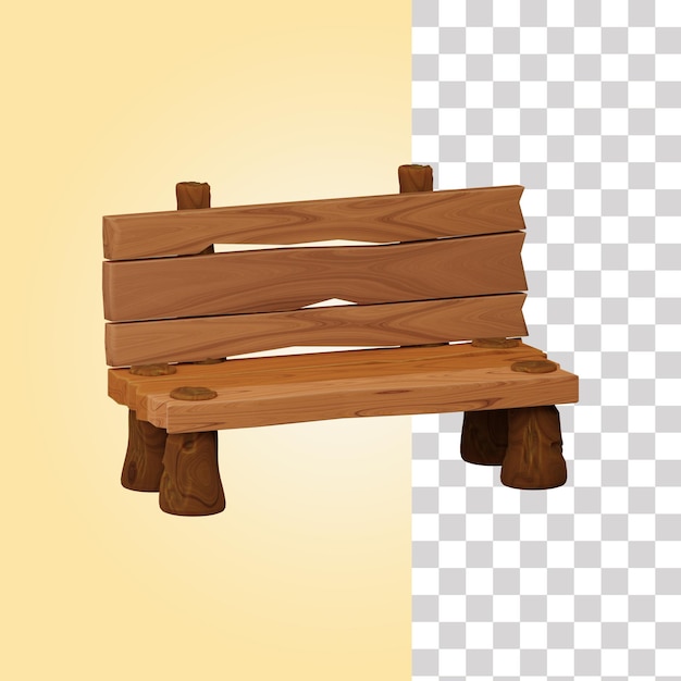 3d old wooden chair illustration